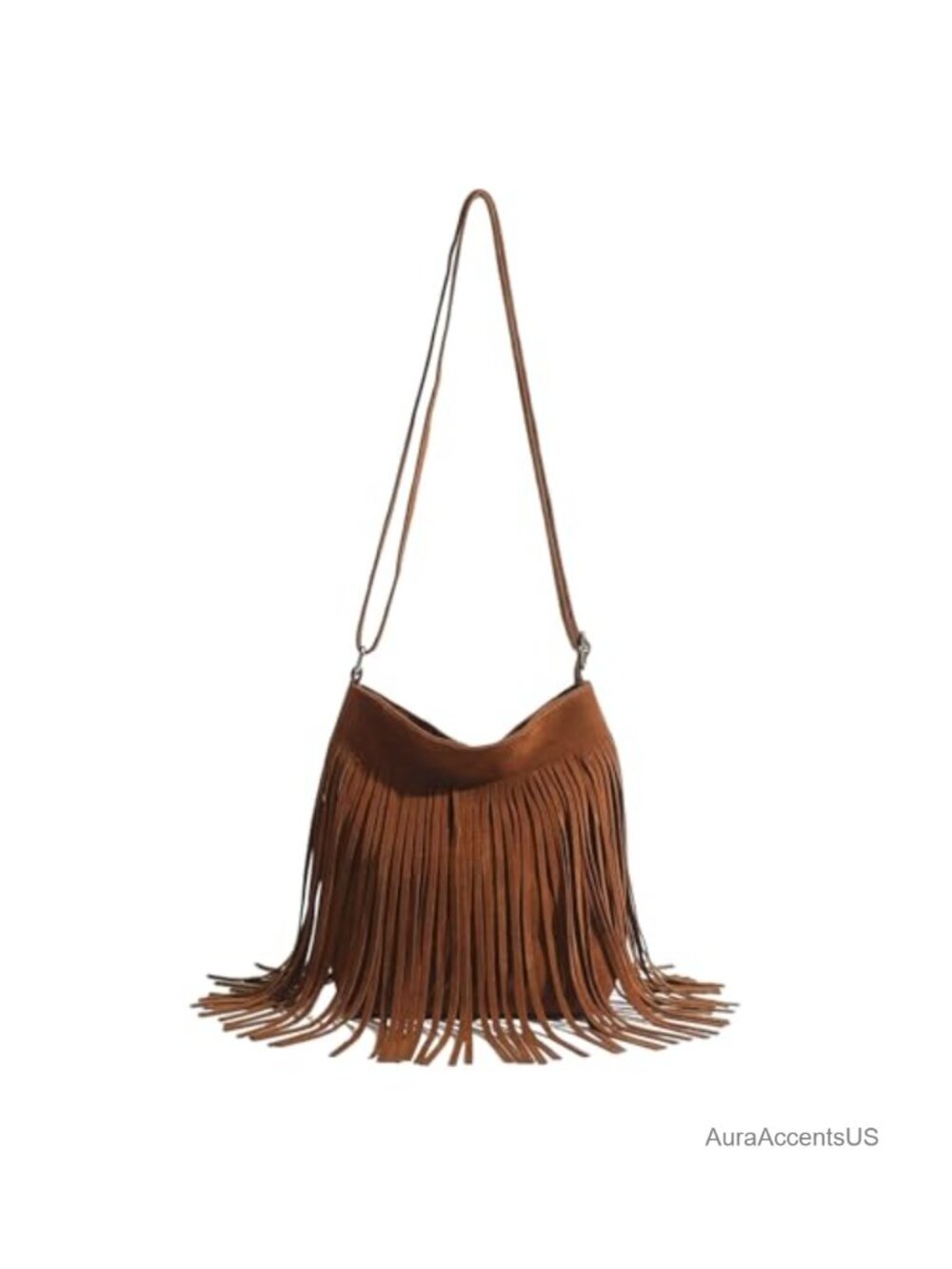Fringe Crossbody Bag Suede Small Handbag Adjustable Shoulder Purse Boho